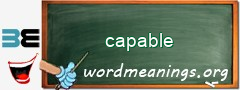 WordMeaning blackboard for capable